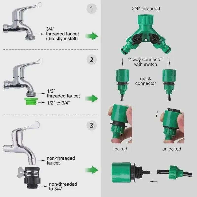 Automatisch Druppelsysteem Tuinslang met Verstelbare Sproeiers - Complete Irrigatie Kit