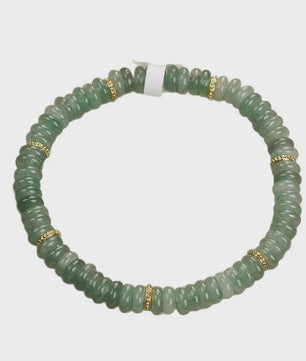 Natuurlijke Dongling Jade Kralen Armband - Groen & Wit