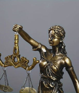 Retro Koperkleurige Vrouwe Justitia Beeldje - Decoratie voor Huis & Kantoor