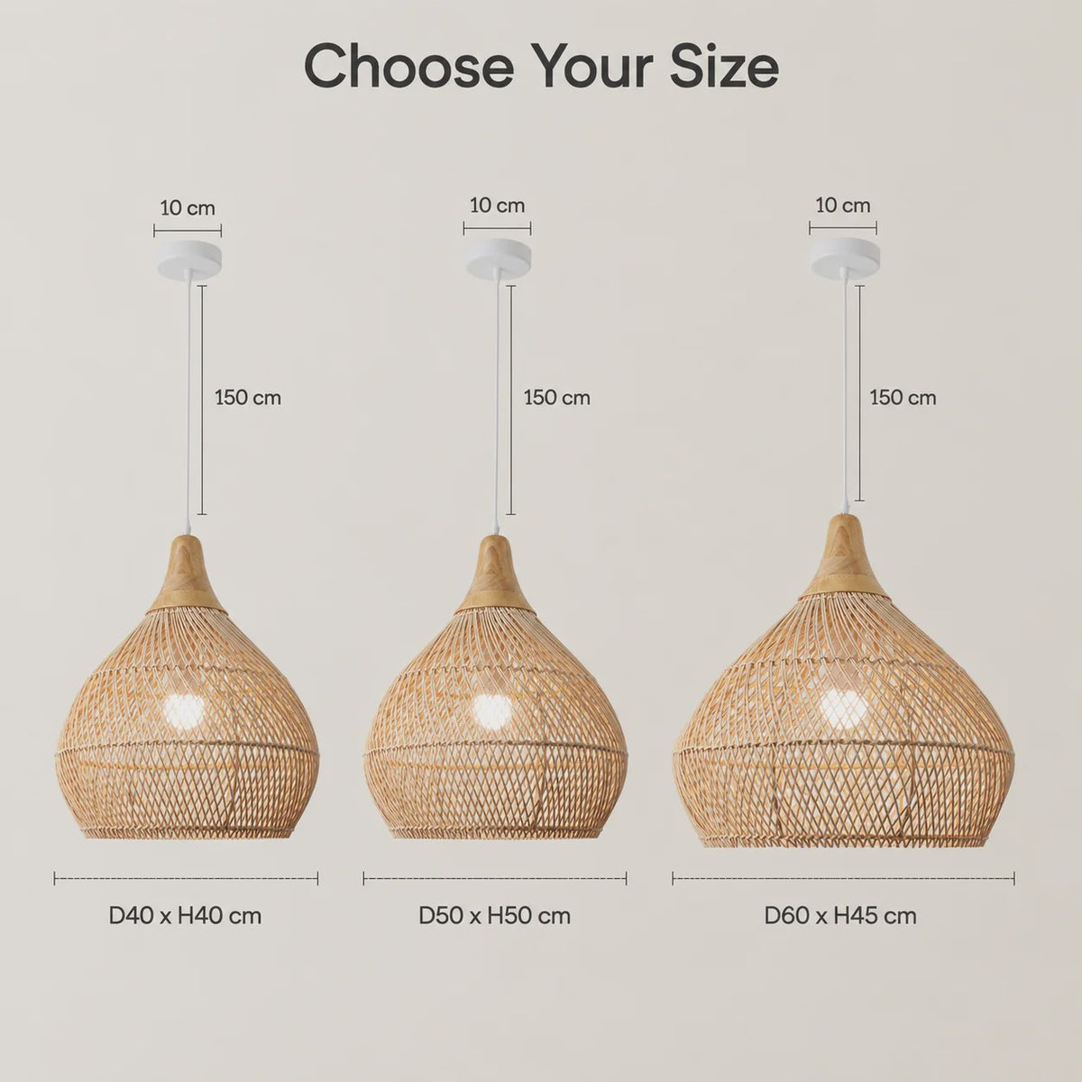 Boho Rotan Hanglamp met Houten Top - Sfeervolle Verlichting voor Woonkamer, Keuken & Eetkamer