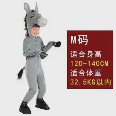 Donkey Kostuum voor Kinderen en Volwassenen - Feestelijk Dierkostuum voor Cosplay en Voorstellingen