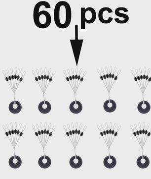 60x Vislijn Stopper Set - Rubber Silicon Space Beans & Cilinders