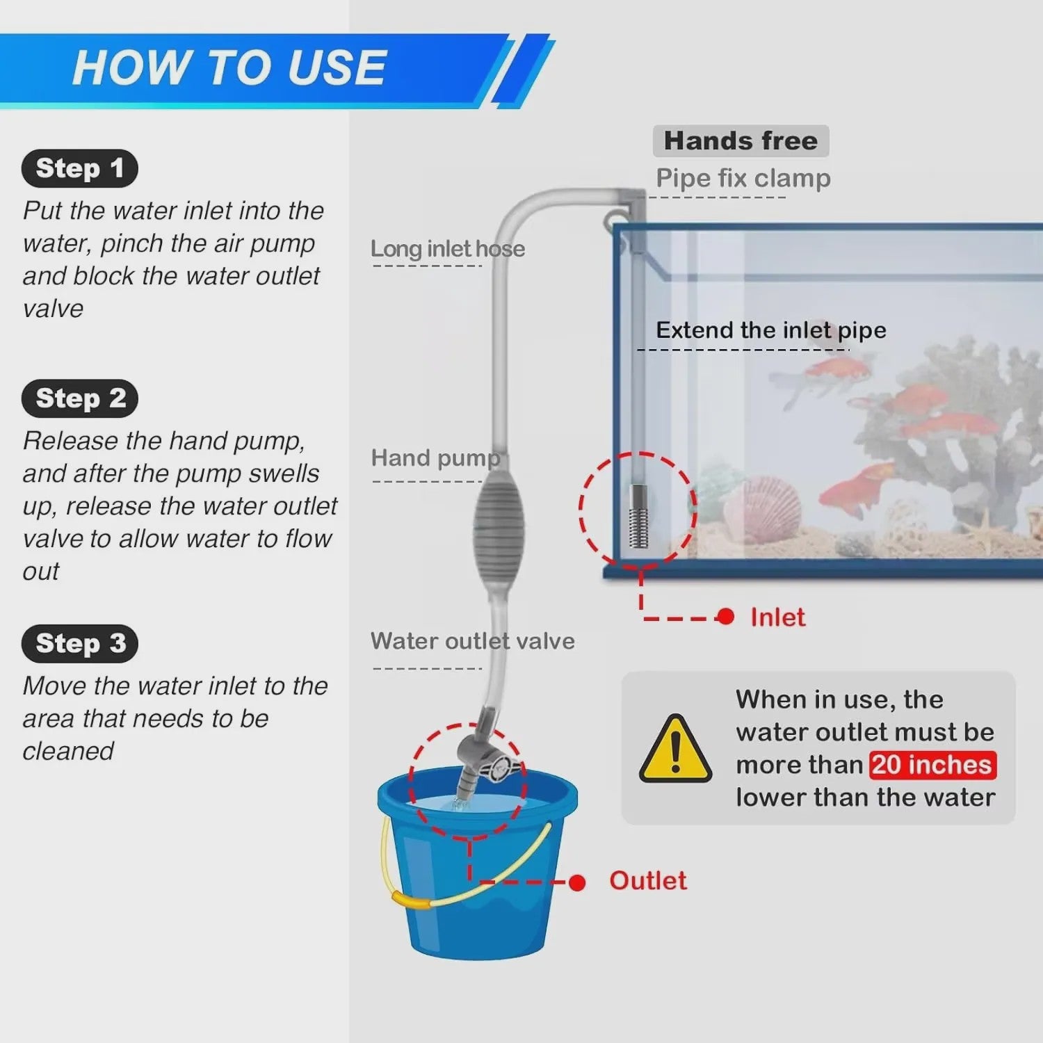 Aquarium Sifon & Waterwisselaar: Reinig Grind en Ververs Water Gemakkelijk