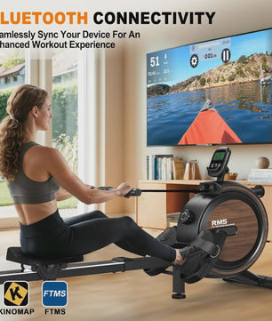 MettleMatic RM5 Magneet Roeitrainer met Bluetooth, 16 Weerstandsniveaus en 150kg Capaciteit