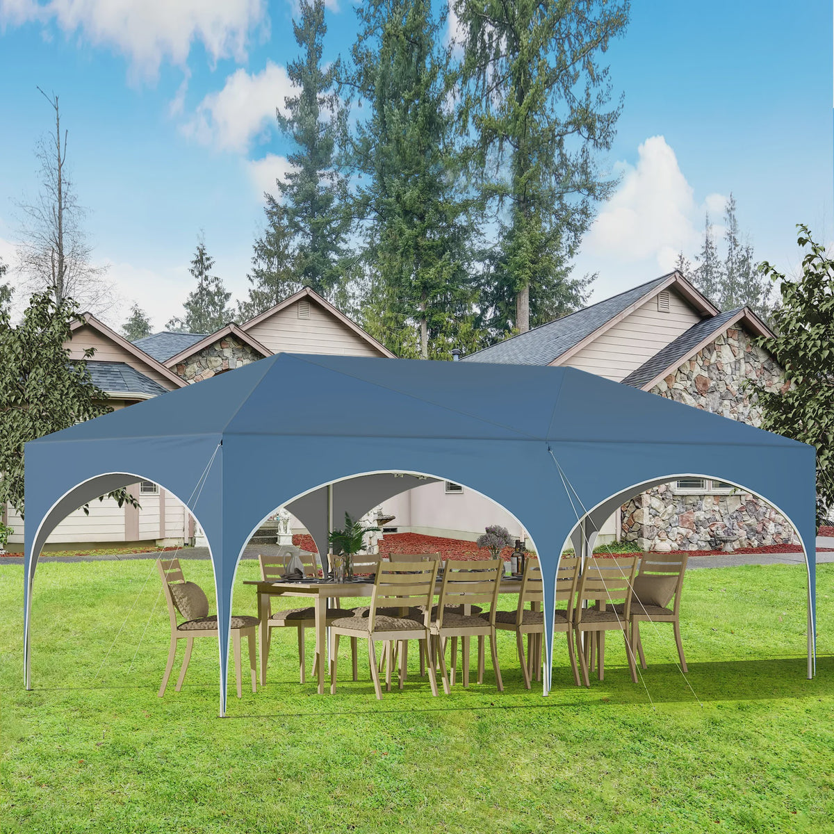 Inklapbaar Paviljoen 3x6m met 6 Zijwanden - Waterdicht, UV-bescherming & Draagtas