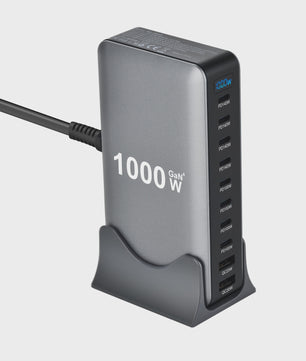 Krachtige 1000W Multi-Poort Desktop Lader met Snelladen voor Laptops en Tablets