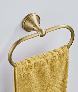 Luxe Massief Messing Badkamer Accessoires Set: Handdoekhouder, Toiletrolhouder, Ring & Haak