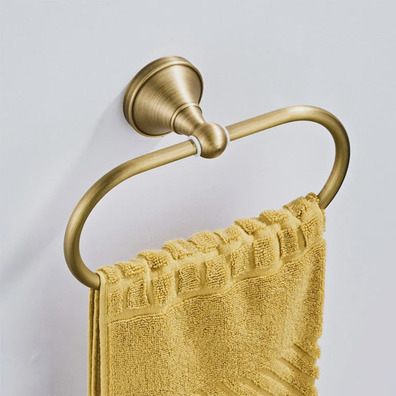 Luxe Massief Messing Badkamer Accessoires Set: Handdoekhouder, Toiletrolhouder, Ring & Haak