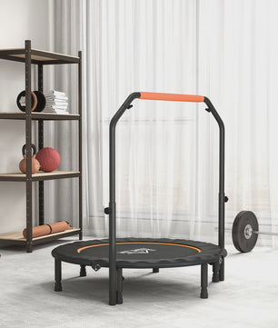 Fitness Trampoline voor Volwassenen - Ø114cm, Inklapbaar, Verstelbare Handgreep