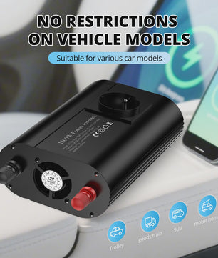 Universele Omvormer 12V naar 220V: 400W, 500W, 1500W voor Auto, Camper & Thuis
