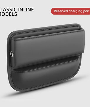 Universele Autostoel Opbergbox met Bekerhouder - Leer - Crevice Organizer