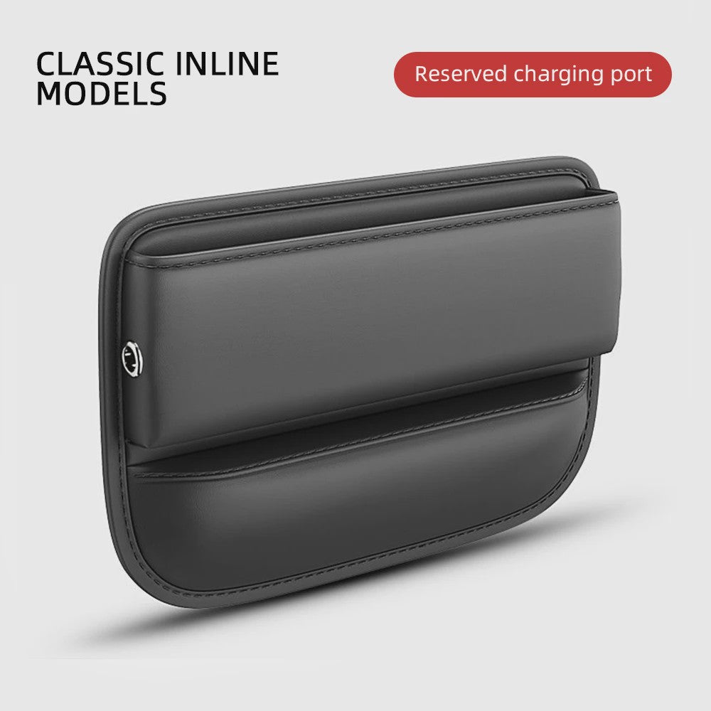 Universele Autostoel Opbergbox met Bekerhouder - Leer - Crevice Organizer