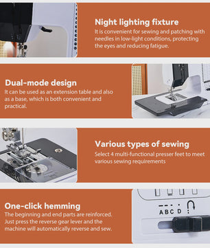Compacte Naaimachine voor Beginners - 12 Steken & Voetpedaal