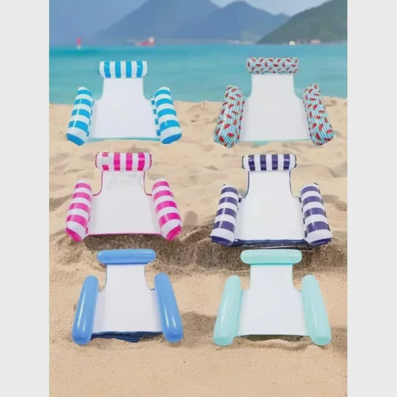 Opblaasbare Watermat & Relaxstoel met Rugleuning - Zomerse Zwembad & Vakantie Fun