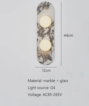 Luxe Marmeren Wandlamp met LED en Natuursteen - Sfeervolle Verlichting voor Woonkamer, Hal of Slaapkamer