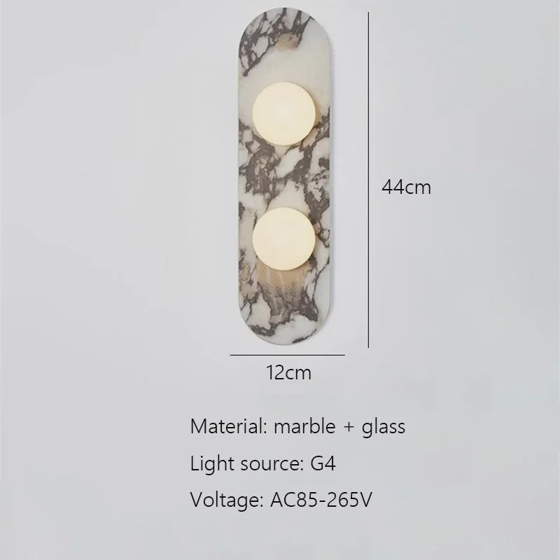 Luxe Marmeren Wandlamp met LED en Natuursteen - Sfeervolle Verlichting voor Woonkamer, Hal of Slaapkamer