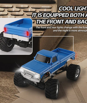 1:36 RC Crawler Off-Road Auto 4WD Elektrisch Afstandsbediening Voertuig met LED Verlichting - RTR