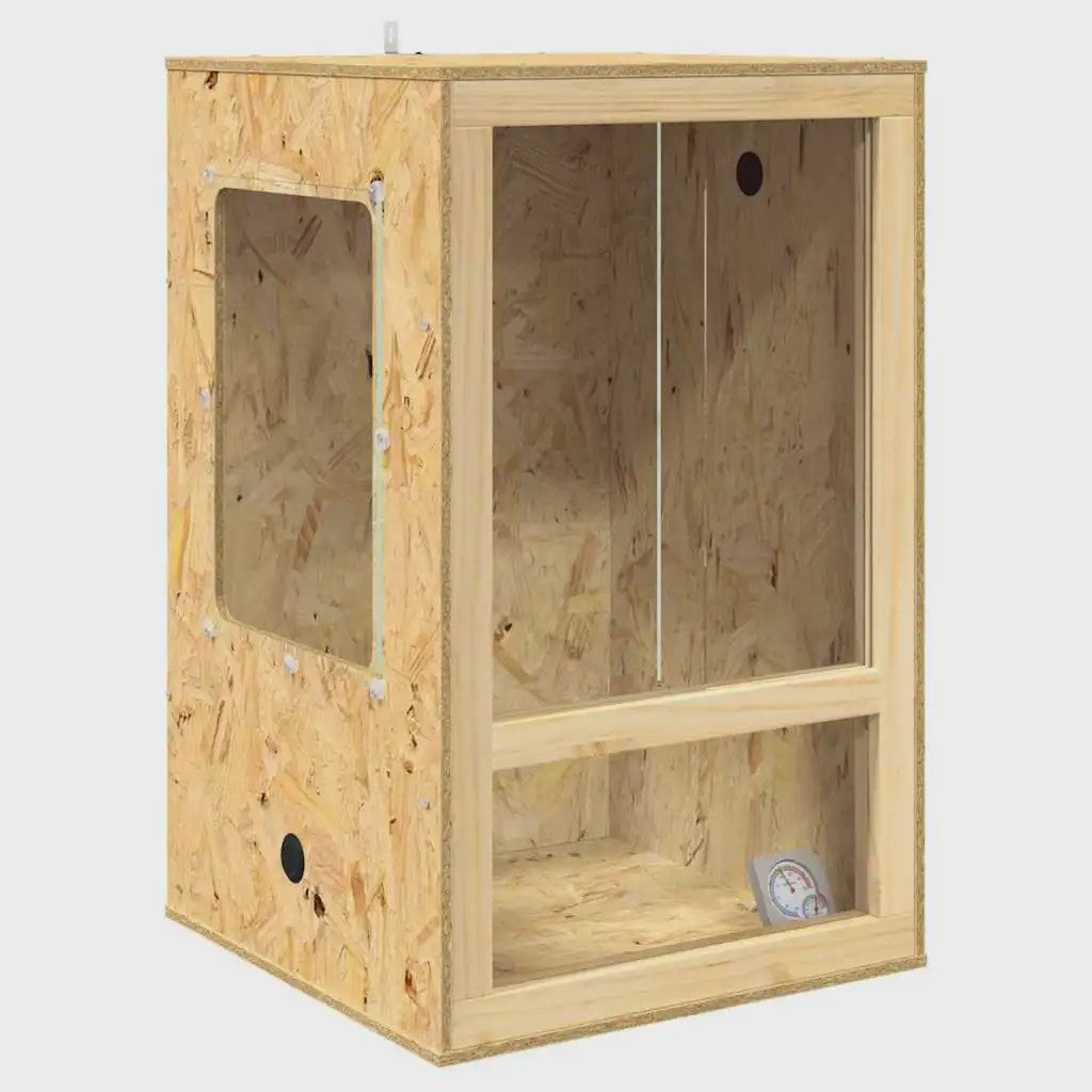 Bruin OSB Terrarium voor Reptielen en Amfibieën - 50x50x80 cm