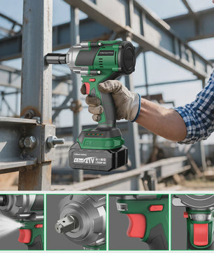 YEARTOP 2800 Nm Brushless Elektrische Slagschroevendraaier - Krachtig Gereedschap voor Makita 18V Batterijen