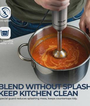 Krachtige 1200W Handmixer - 4-in-1 RVS Staafmixer met Hakker, Garde & Maatbeker