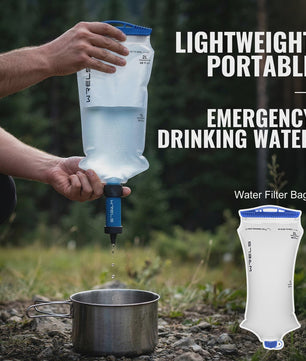 WRELS Opvouwbare Waterfilter Zak - Outdoor Waterzuivering, BPA-Vrij, Ideaal voor Survival