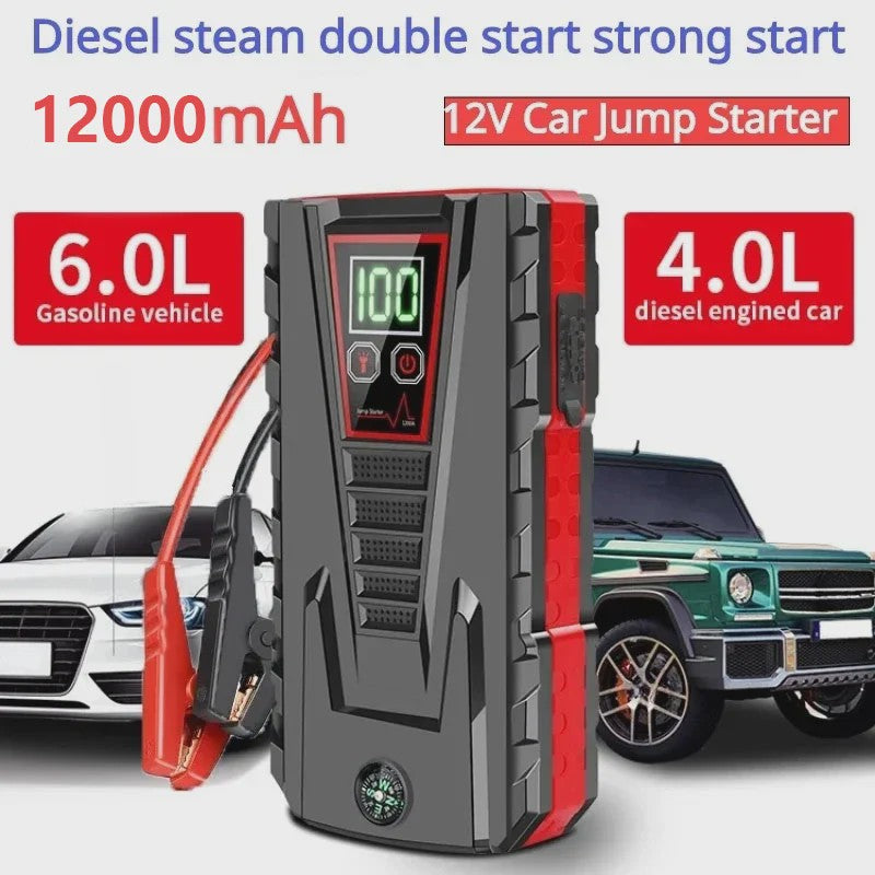 DWiusty 12000mAh Powerbank & Auto Start Booster: Start Benzine/Diesel Auto's Direct & Noodstroom