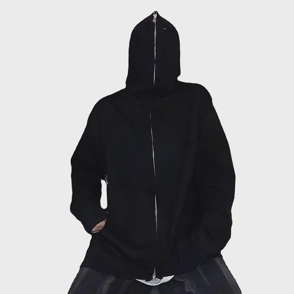 Unisex Full Zip Hoodie - Casual Streetwear & Hip-Hop Stijl