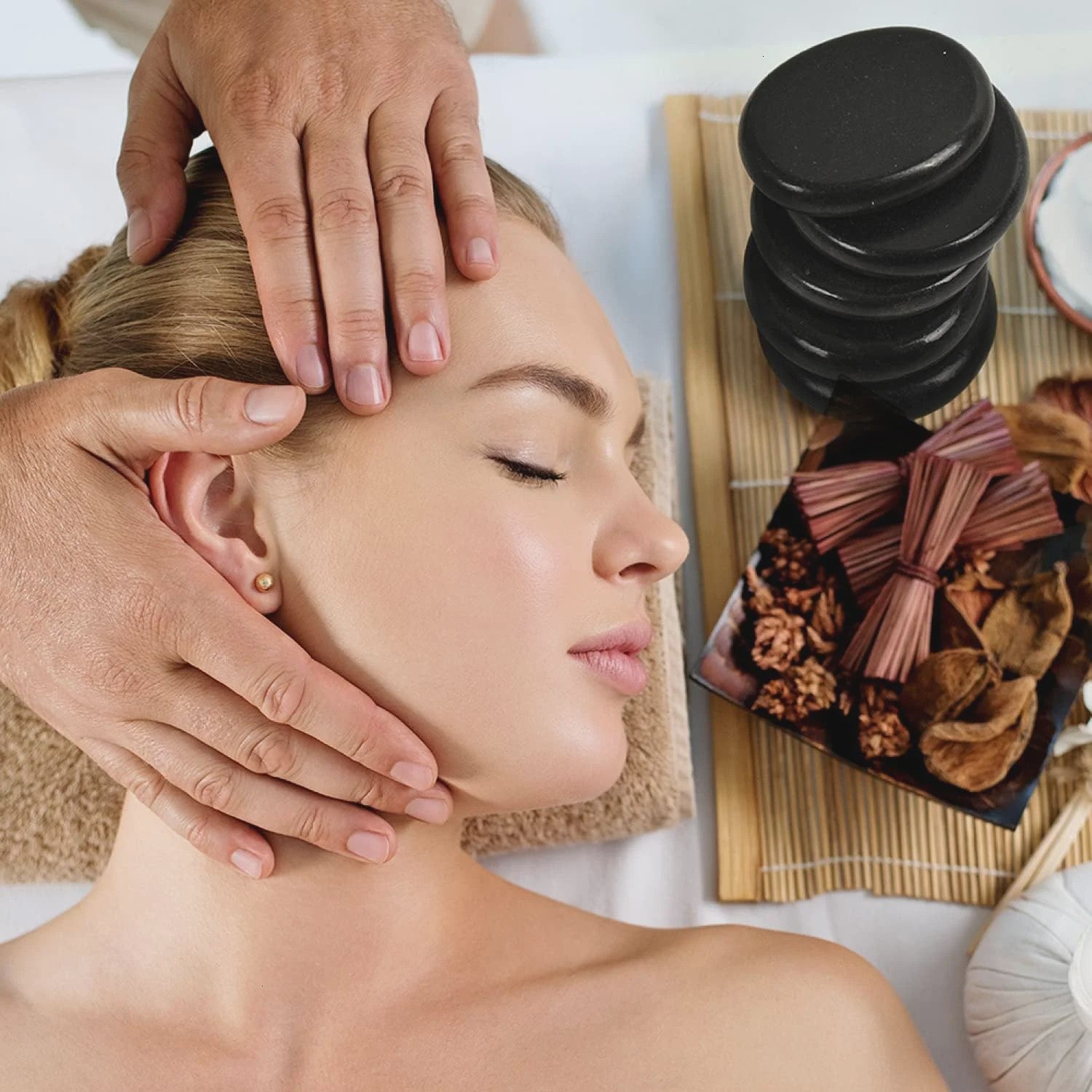 Hot Stones Massage Set - 6 Basaltstenen voor Ontspanning & Therapie