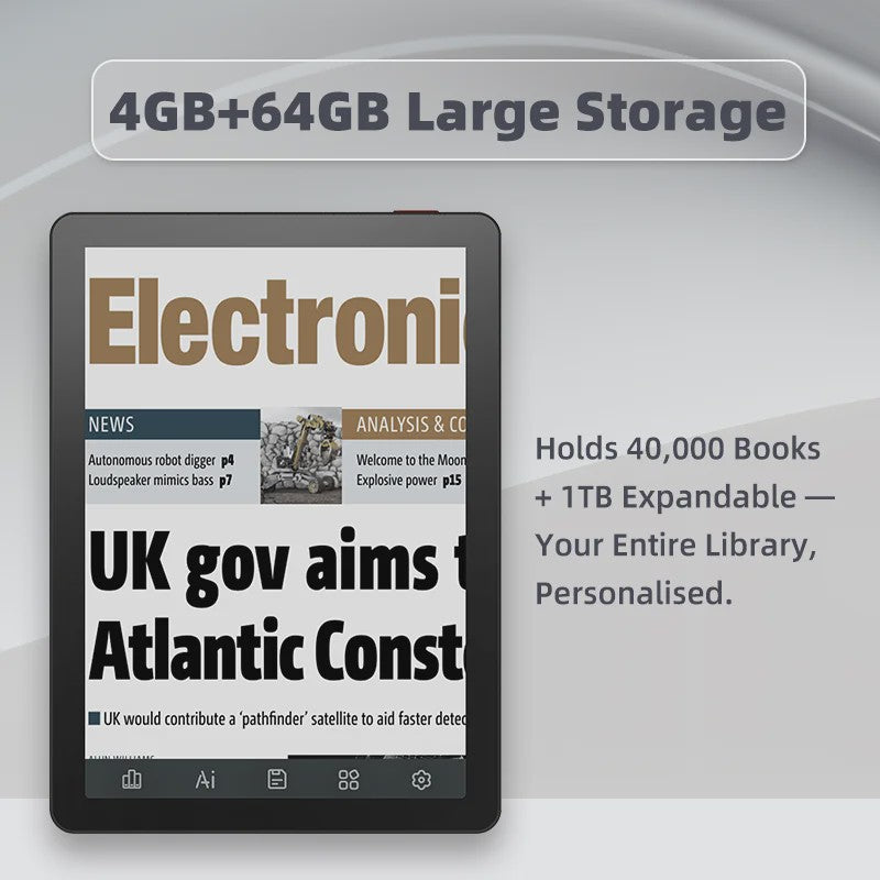 Bigme B6 E-reader: 6" E-Ink, Android 14, Google Play, 4GB+64GB, Verstelbaar Frontlicht
