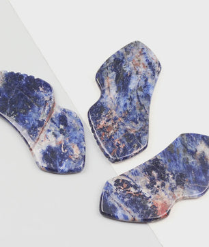 Sodalite Gua Sha Schraper - Natuurlijke Steen Gezichtsmassage & Huidverzorging