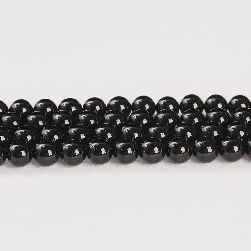 Natuurlijke Zwarte Toermalijn Kralen Rond Losse Spacer Edelsteen - 4-12mm voor Sieraden Maken