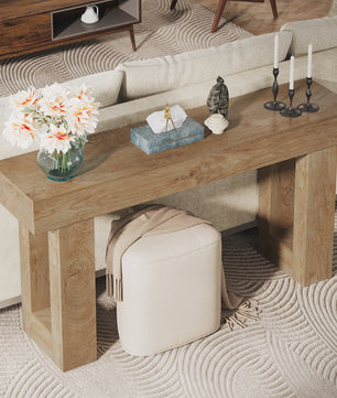 Landelijke Console Tafel 160 cm - Houten Halmeubel voor Achter de Bank