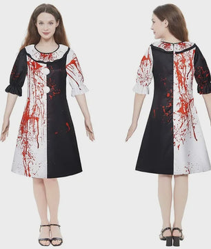 Bloedige Art the Clown Kostuum - Terrifier Killer Clown Jumpsuit voor Halloween & Carnavalsfeest
