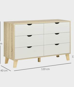 Scandinavische Ladekast met 6 Laden - Stijlvolle Opbergunit voor Slaapkamer en Woonkamer