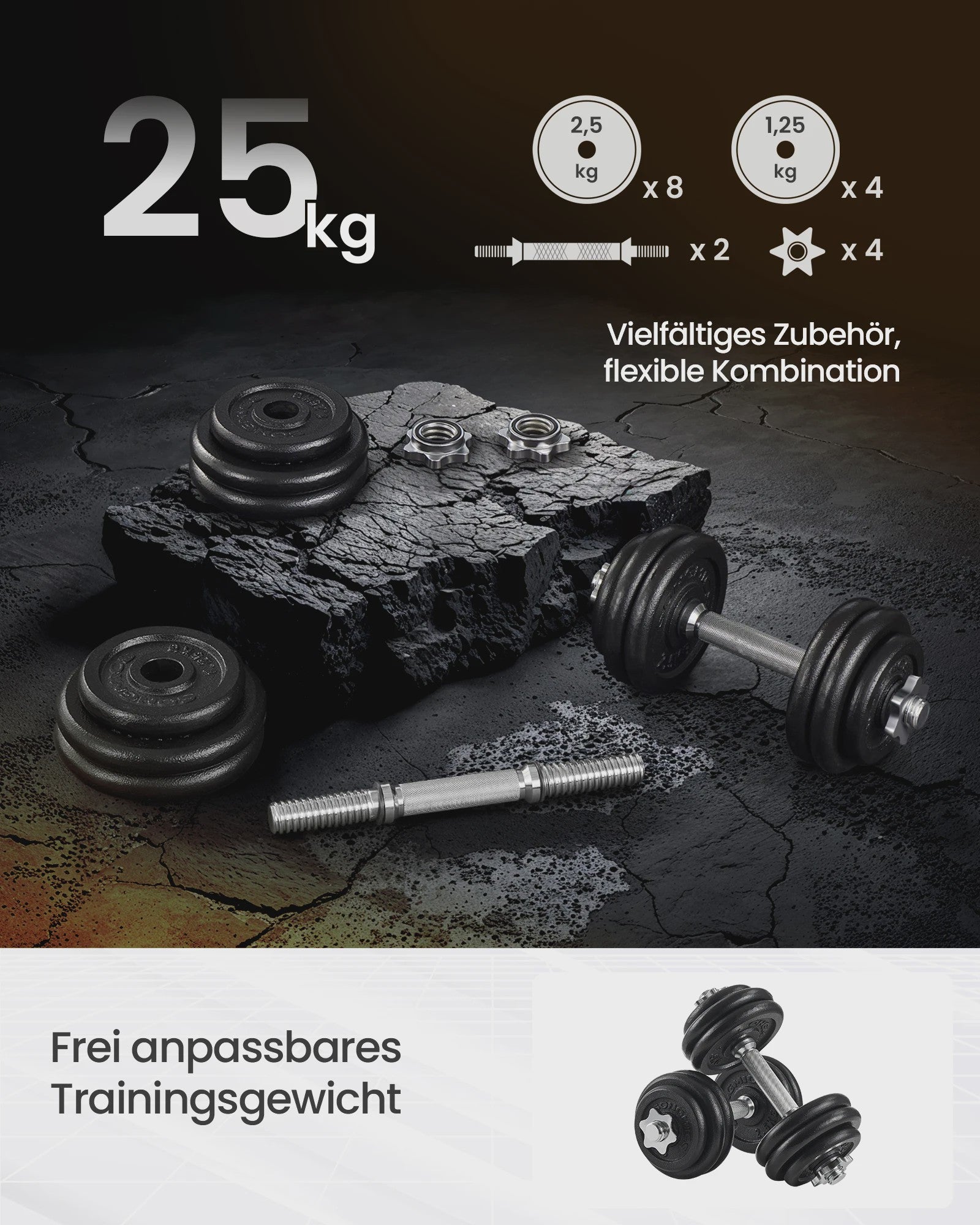 Verstelbare Gietijzeren Halterset SONGMICS - 20/30/40 kg