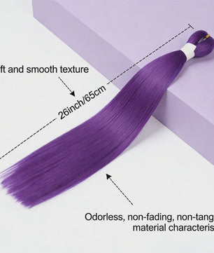 2x Paarse Jumbo Braids Haarverlenging - 26 Inch Synthetisch Yaki Vlecht Haar