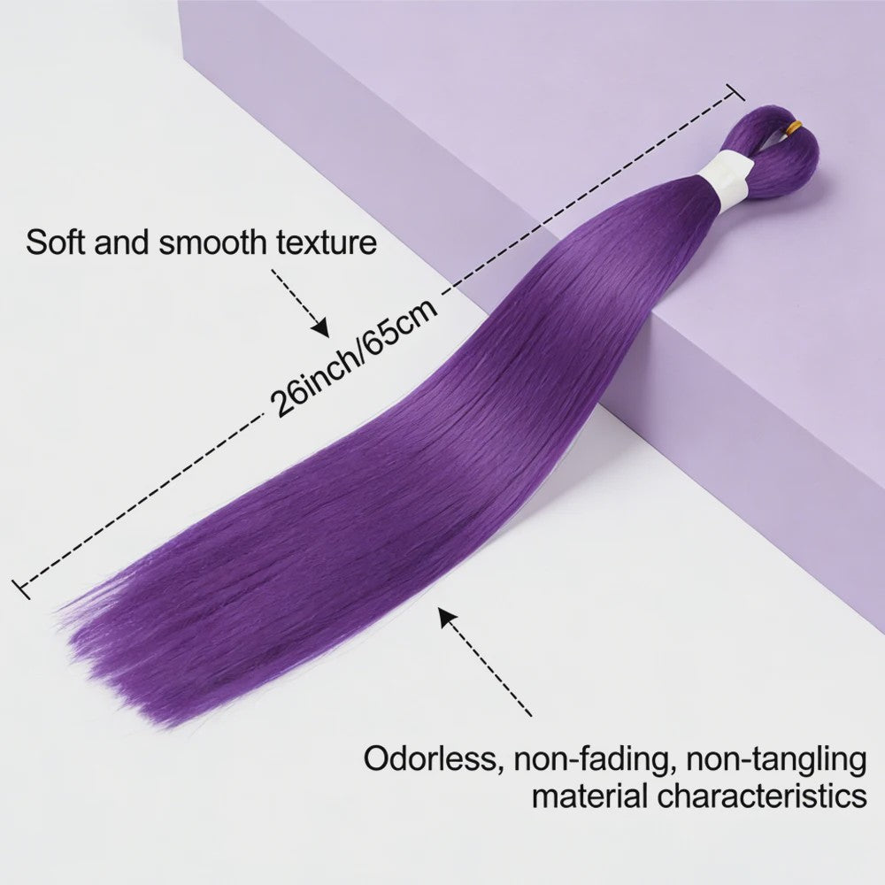 2x Paarse Jumbo Braids Haarverlenging - 26 Inch Synthetisch Yaki Vlecht Haar