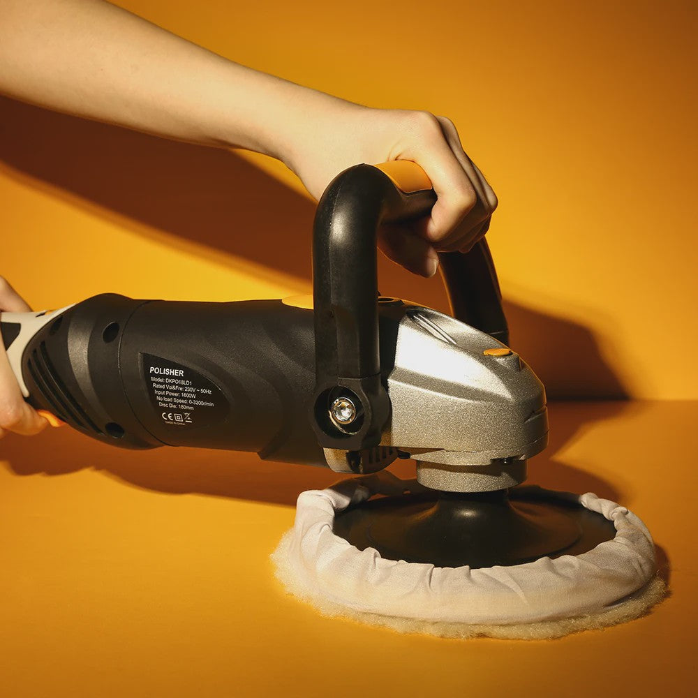 DEKO 1600W Elektrische Polijstmachine 180mm - Variabele Snelheid voor Auto en Vloer
