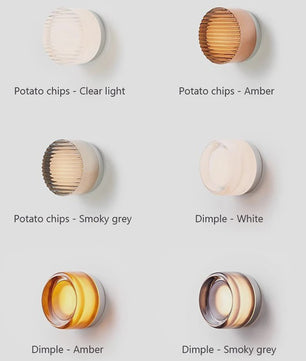 Moderne LED Wandlamp - Sfeervolle Amber & Smokey Grey Glas - Woonkamer, Hal, Studiekamer