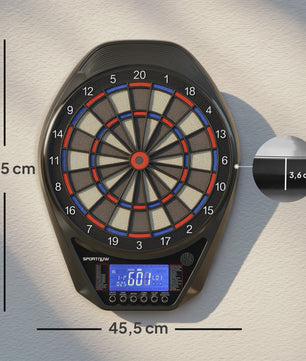 Sportnow Elektronisch Dartbord met LED Scherm, 34 Spellen en 6 Darts - Multicolor