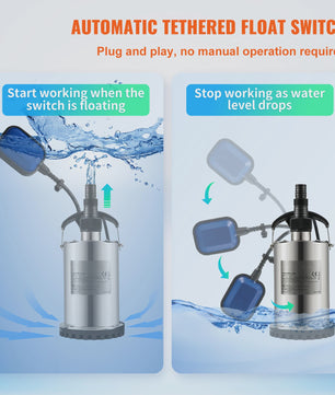 Dompelpomp 550W - 2200W: Krachtige Waterpomp voor Zwembaden, Kelders & Meer