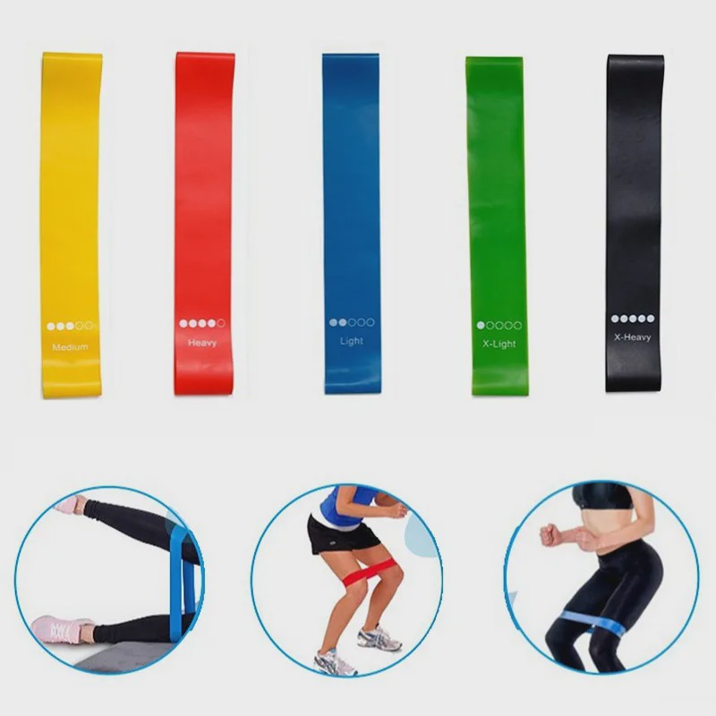 Set Weerstandsbanden Fitness - 5 Stuks TPE Elastische Loop Bands voor Krachttraining, Yoga & Gym