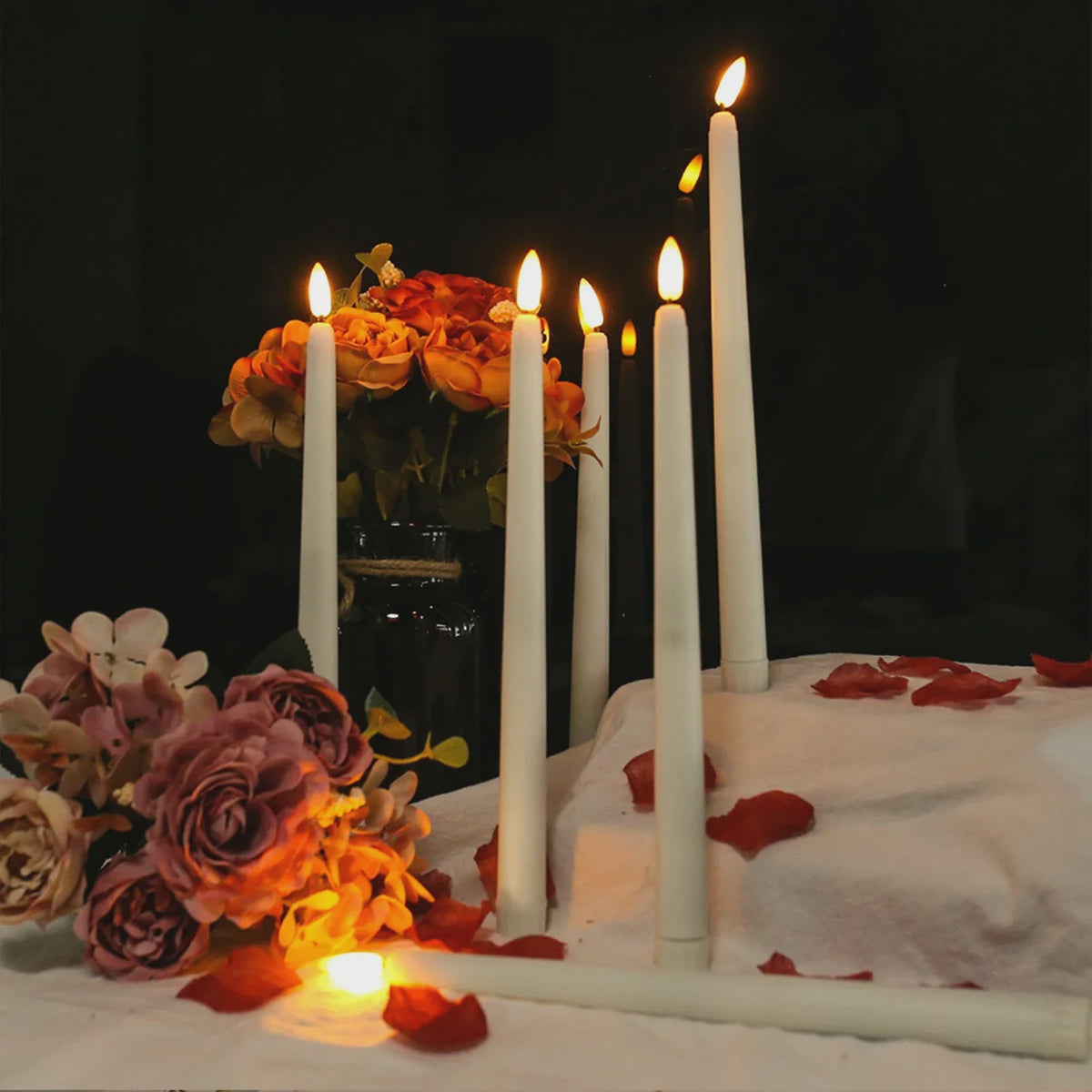Set van 10 LED Kaarsen met Afstandsbediening - 28cm Vlamloze Kaarsen met Timer