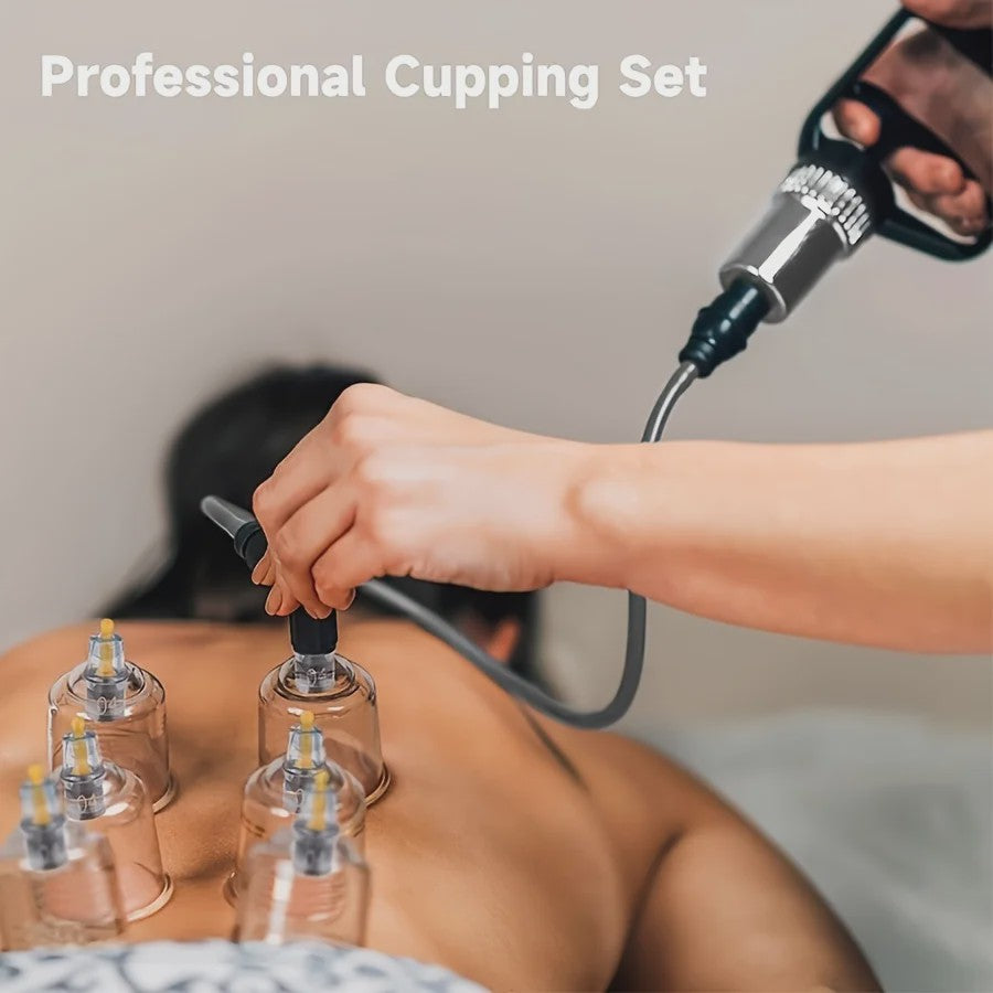 Professionele Cupping Set met 24 Cups, Pomp & Gids - Ontspanning & Massage