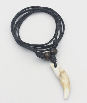 Tibetaanse Wolfstand Ketting - Imitatie Bot Amulet voor Heren & Dames