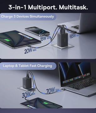 Baseus 100W GaN Snellader: Laad Laptop, Tablet & Telefoon Snel Op
