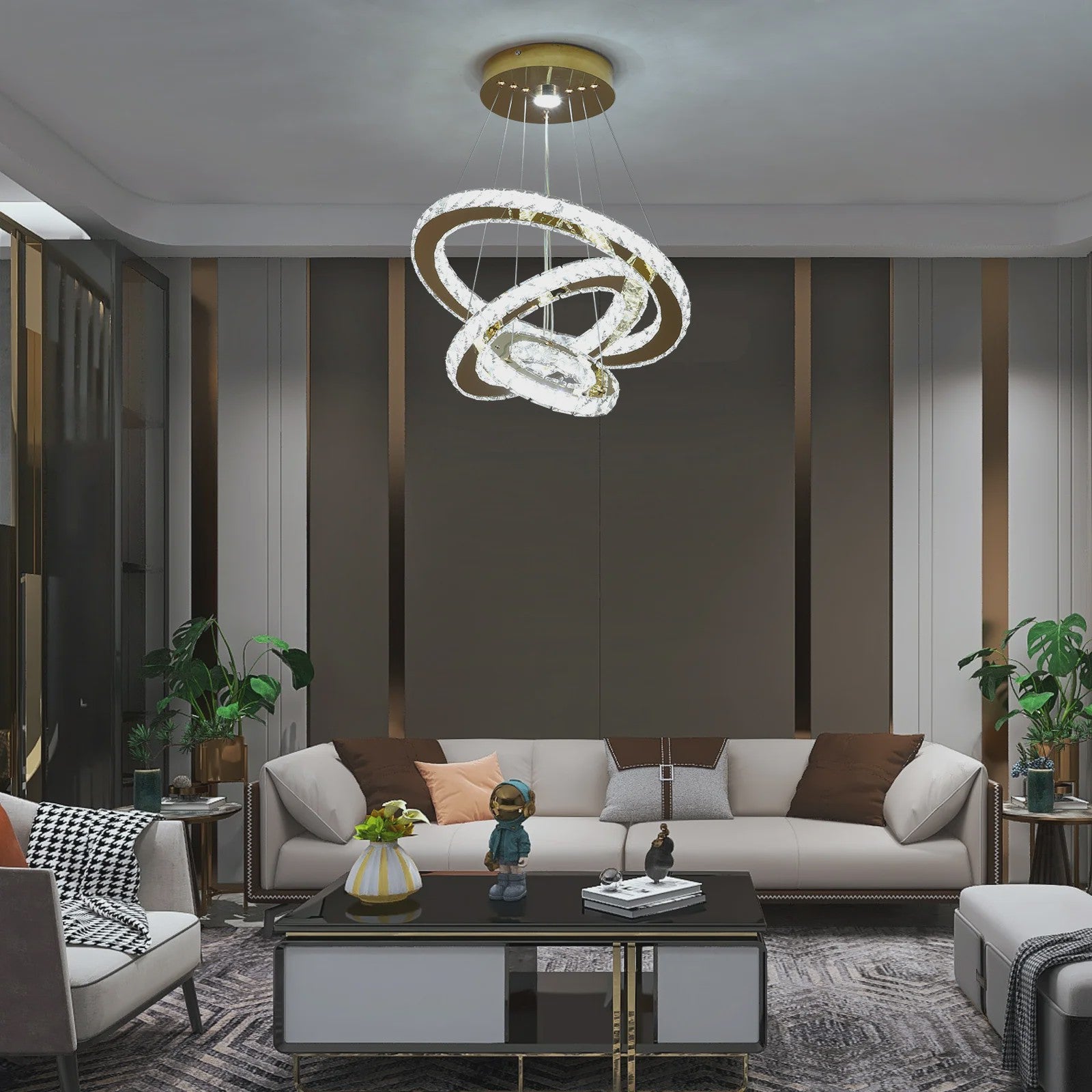 Luxe Kristallen Kroonluchter LED - Plafondlamp voor Woonkamer, Hal & Eetkamer
