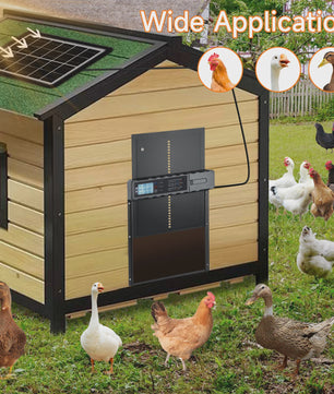 Automatische Kippenhok Deur met Timer, USB & Zonne-energie Opladen, Anti-knijp