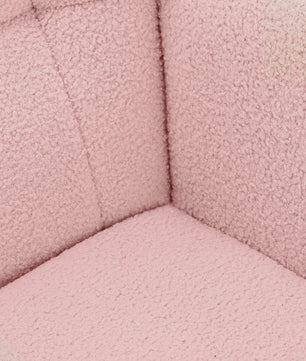 Roze Teddy Fluweel Schommelstoel met Armleuningen - Comfortabele Fauteuil voor Woonkamer & Slaapkamer