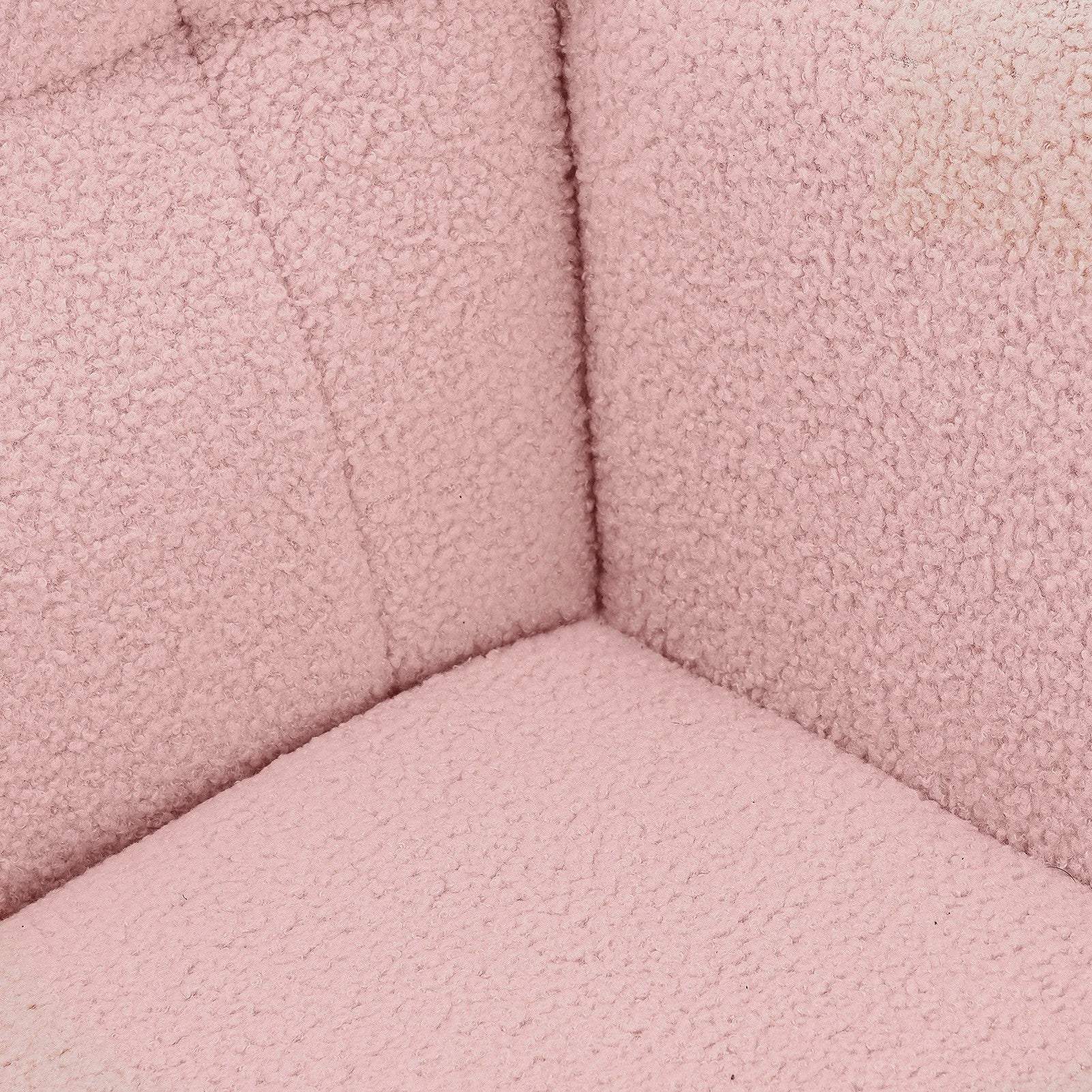 Roze Teddy Fluweel Schommelstoel met Armleuningen - Comfortabele Fauteuil voor Woonkamer & Slaapkamer
